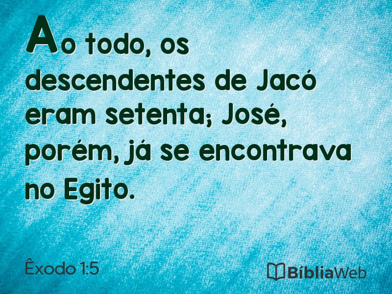 Êxodo 1:5 em imagem para compartilhar