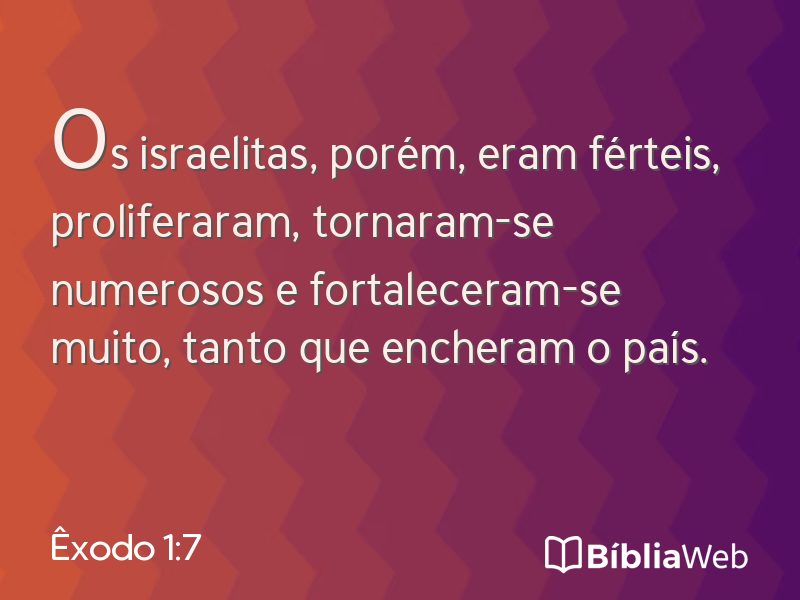 Êxodo 1:7 em imagem para compartilhar