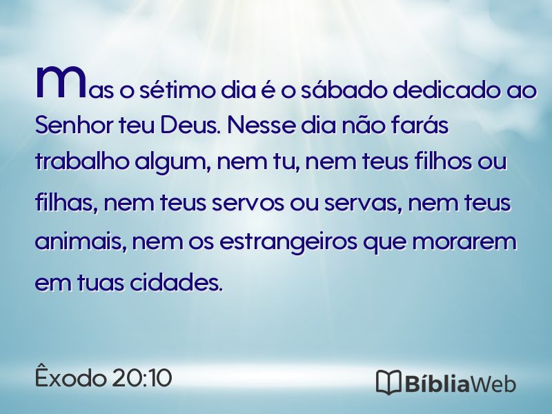 Êxodo 20:10 em imagem para compartilhar