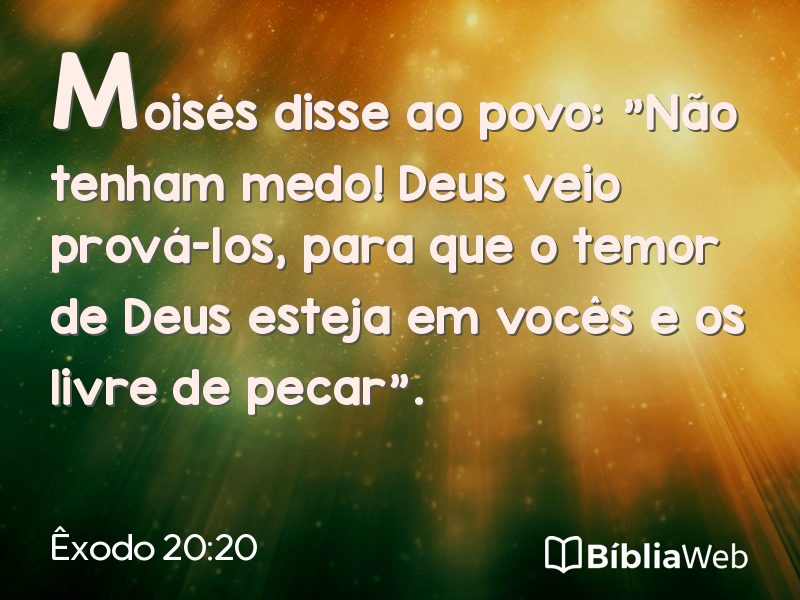 Êxodo 20:20 em imagem para compartilhar