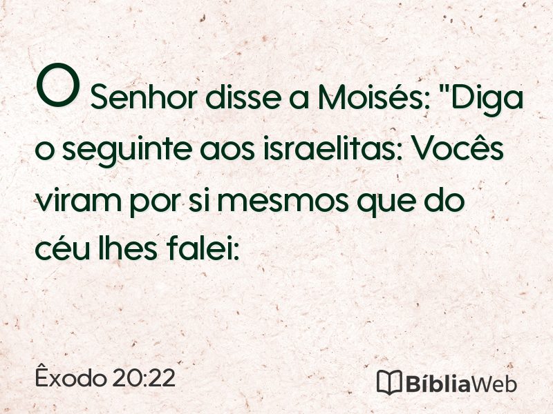 Êxodo 20:22 em imagem para compartilhar