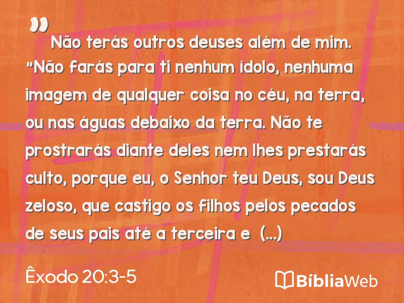 Êxodo 20:3-5 em imagem para compartilhar