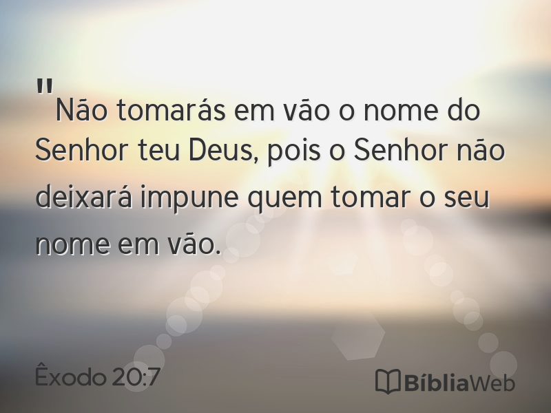 Êxodo 20:7 em imagem para compartilhar