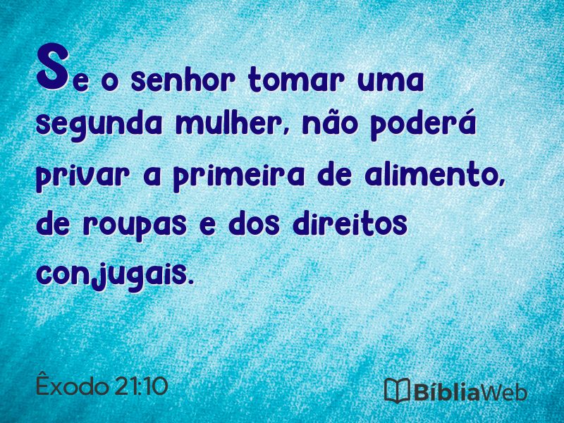 Êxodo 21:10 em imagem para compartilhar