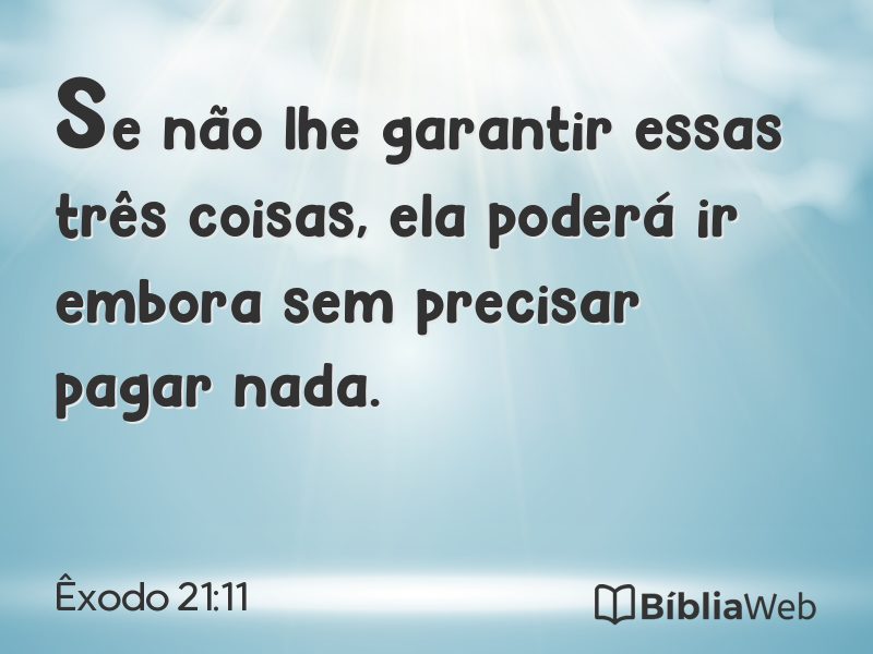 Êxodo 21:11 em imagem para compartilhar