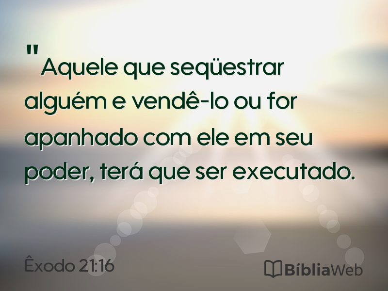 Êxodo 21:16 em imagem para compartilhar