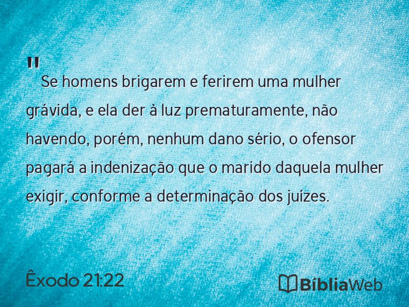 Êxodo 21:22 em imagem para compartilhar