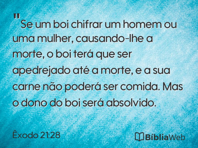 Êxodo 21:28 em imagem para compartilhar