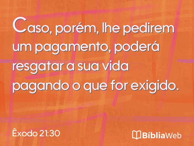 Êxodo 21:30 em imagem para compartilhar