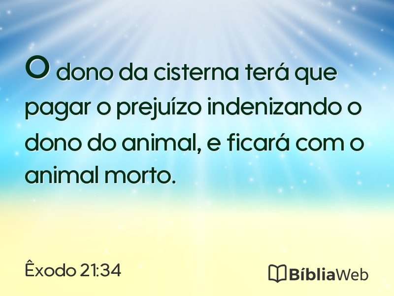 Êxodo 21:34 em imagem para compartilhar
