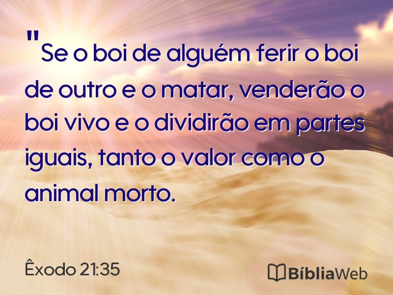 Êxodo 21:35 em imagem para compartilhar