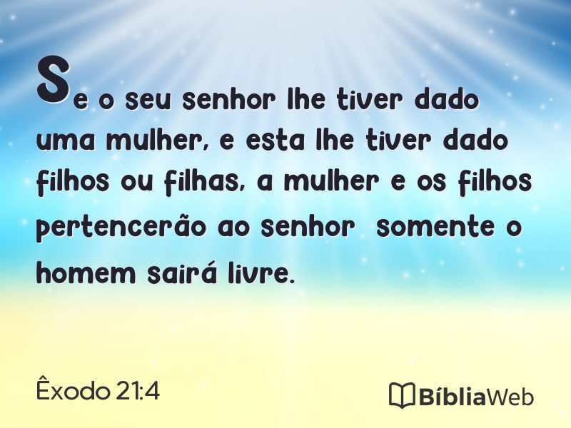 Êxodo 21:4 em imagem para compartilhar