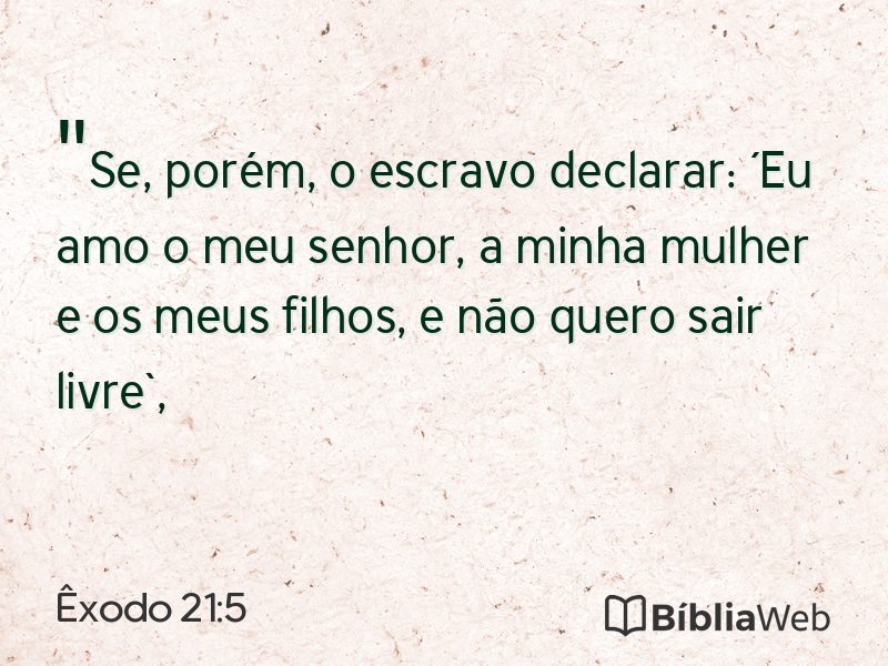 Êxodo 21:5 em imagem para compartilhar