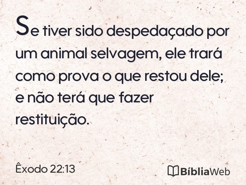 Êxodo 22:13 em imagem para compartilhar