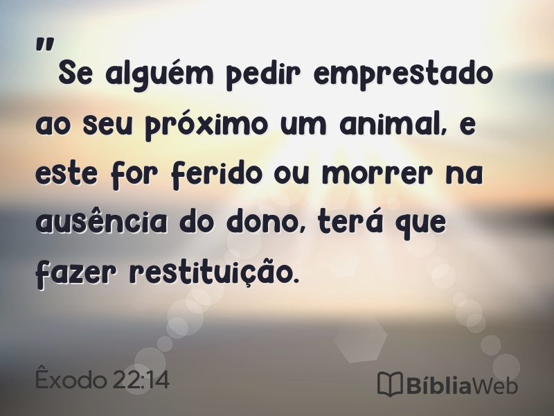 Êxodo 22:14 em imagem para compartilhar