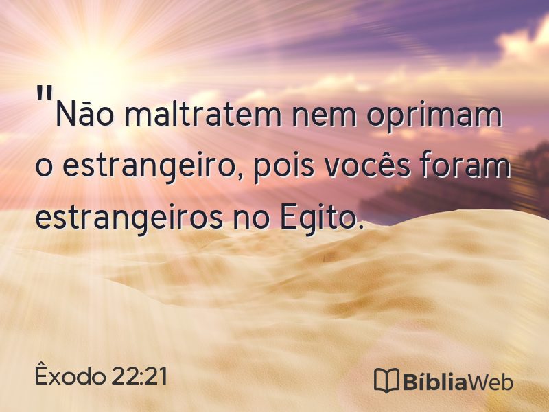 Êxodo 22:21 em imagem para compartilhar