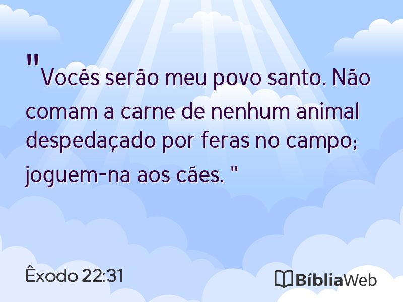 Êxodo 22:31 em imagem para compartilhar