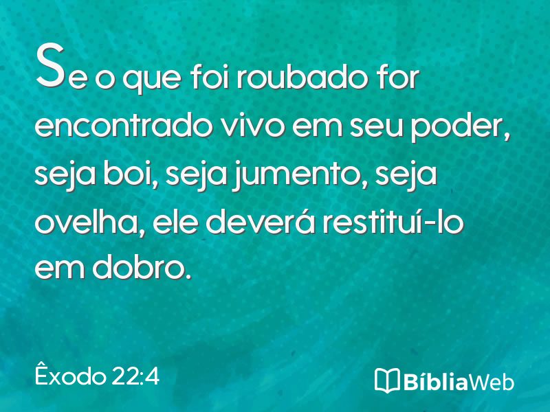 Êxodo 22:4 em imagem para compartilhar