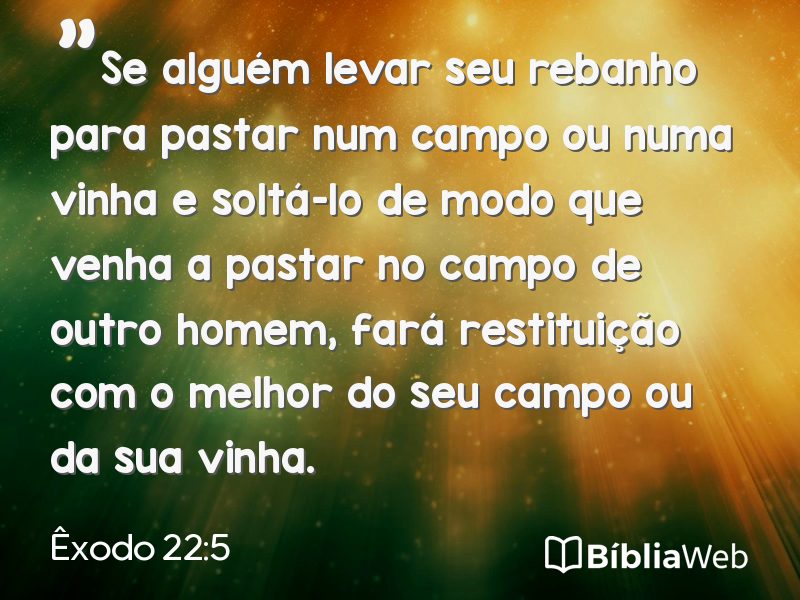 Êxodo 22:5 em imagem para compartilhar