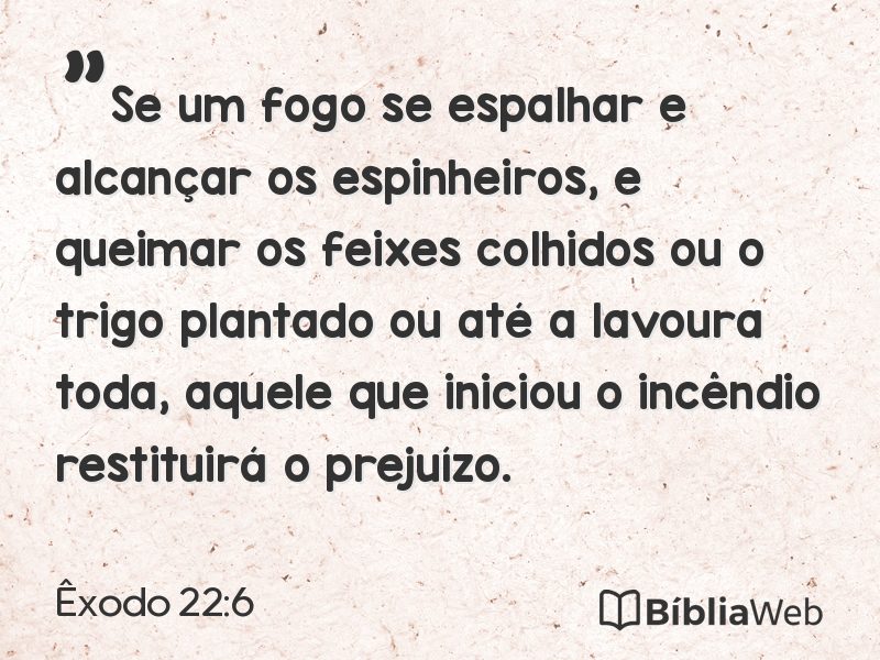 Êxodo 22:6 em imagem para compartilhar