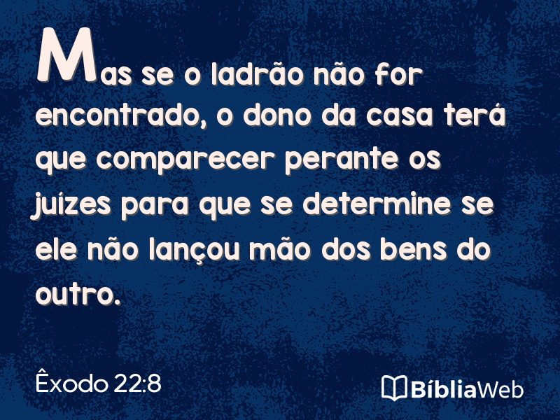Êxodo 22:8 em imagem para compartilhar