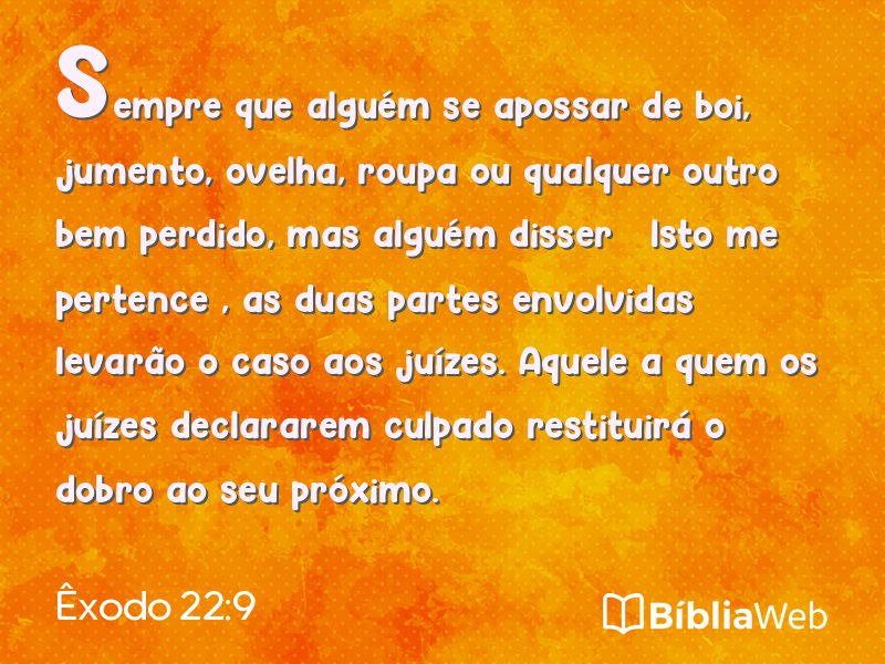 Êxodo 22:9 em imagem para compartilhar