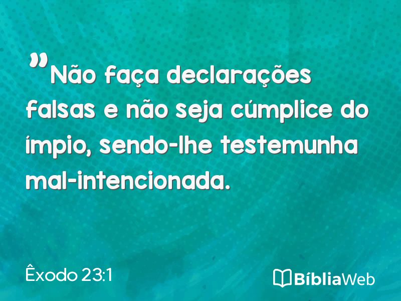 Êxodo 23:1 em imagem para compartilhar