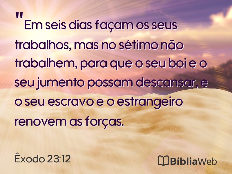 Êxodo 23:12 em imagem para compartilhar