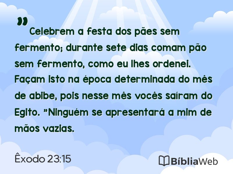 Êxodo 23:15 em imagem para compartilhar