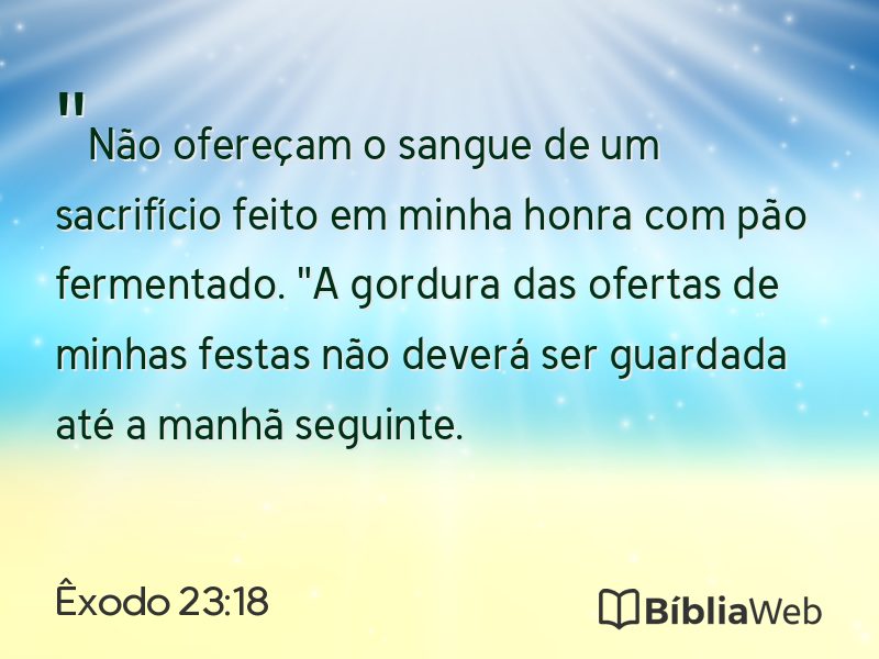 Êxodo 23:18 em imagem para compartilhar