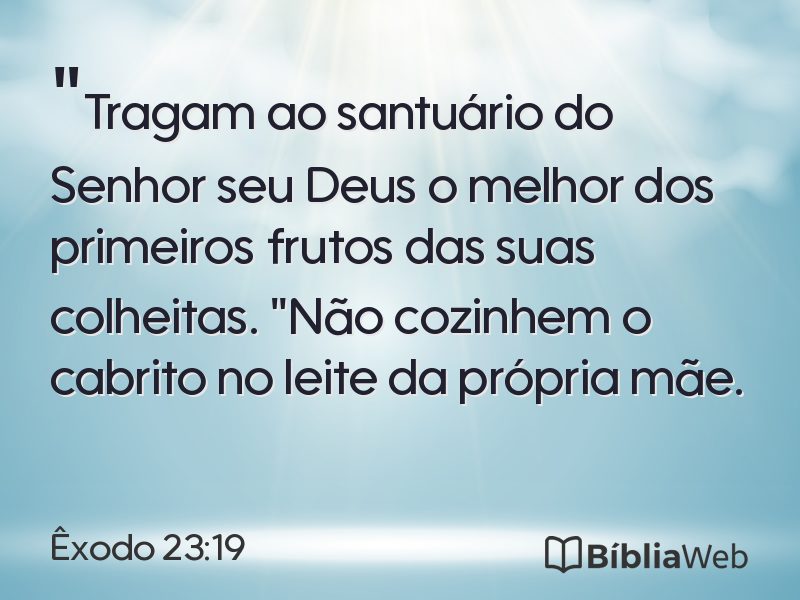 Êxodo 23:19 em imagem para compartilhar