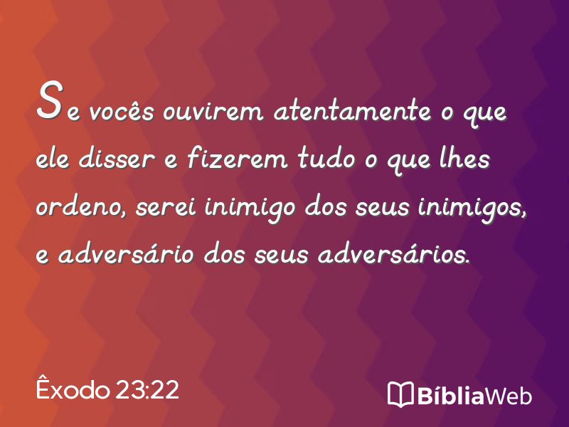 Êxodo 23:22 em imagem para compartilhar