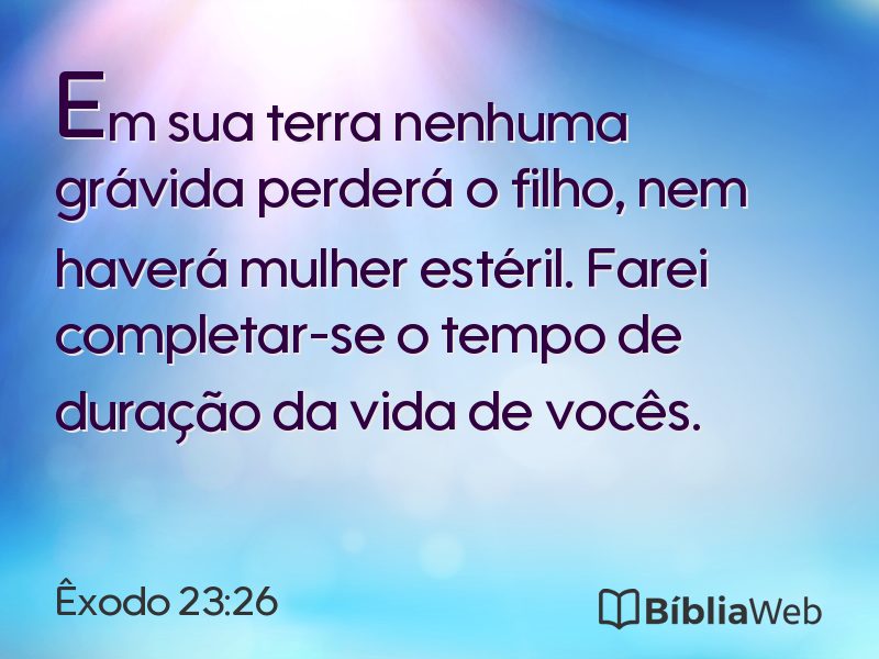Êxodo 23:26 em imagem para compartilhar