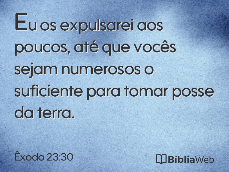 Êxodo 23:30 em imagem para compartilhar