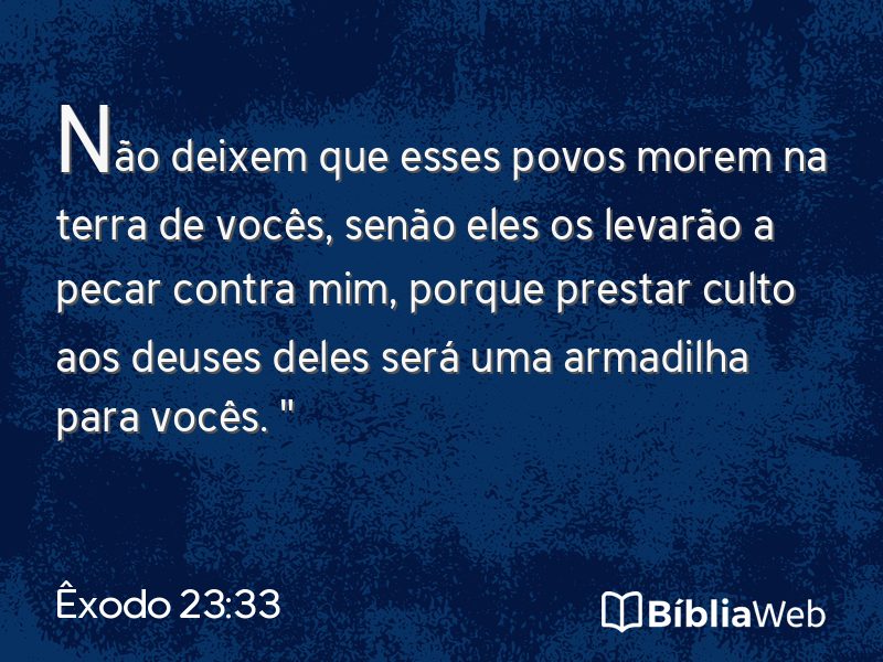 Êxodo 23:33 em imagem para compartilhar
