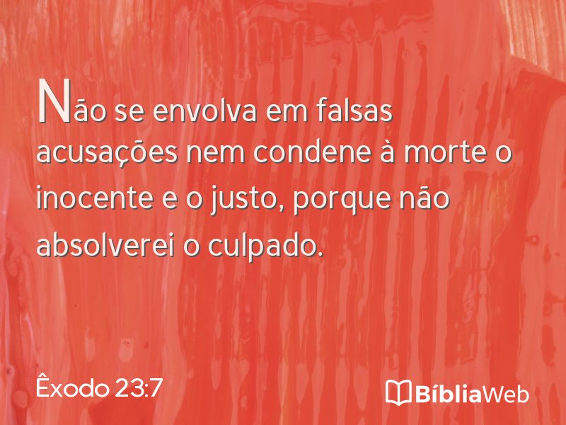 Êxodo 23:7 em imagem para compartilhar