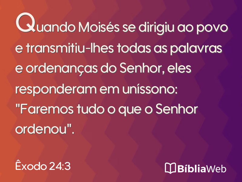 Êxodo 24:3 em imagem para compartilhar