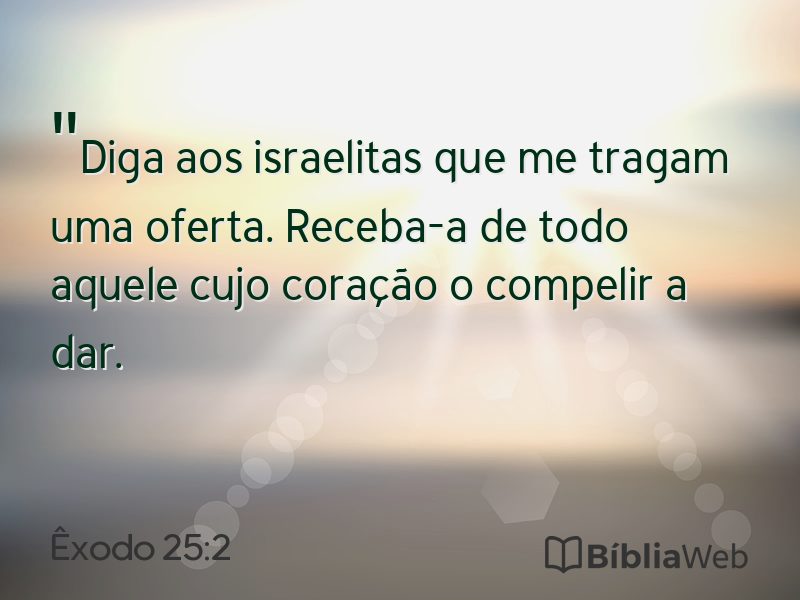 Êxodo 25:2 em imagem para compartilhar