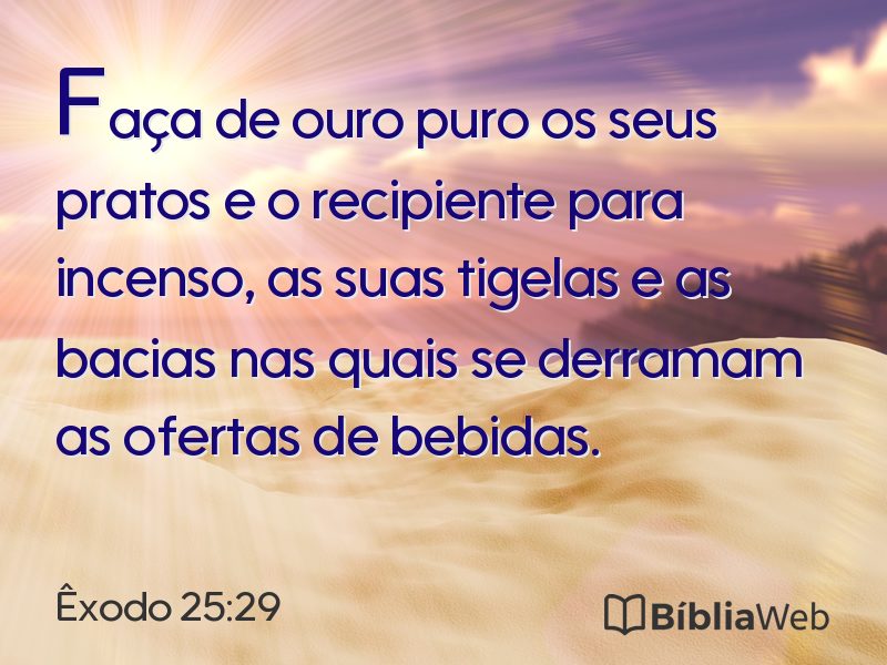 Êxodo 25:29 em imagem para compartilhar