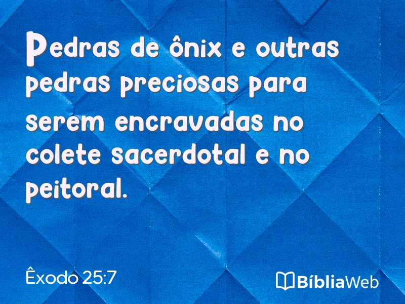 Êxodo 25:7 em imagem para compartilhar