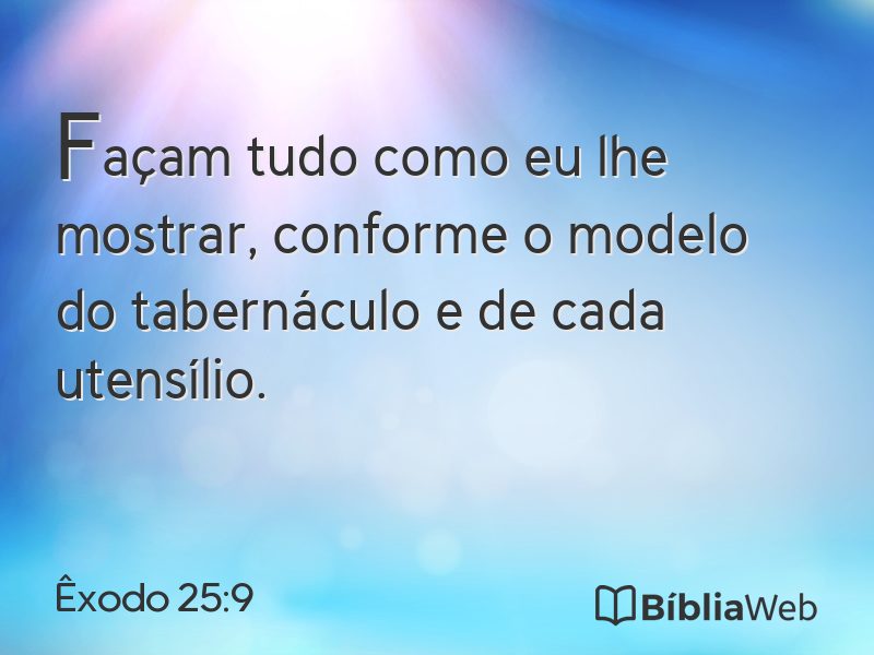 Êxodo 25:9 em imagem para compartilhar