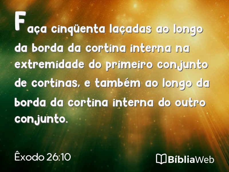 Êxodo 26:10 em imagem para compartilhar