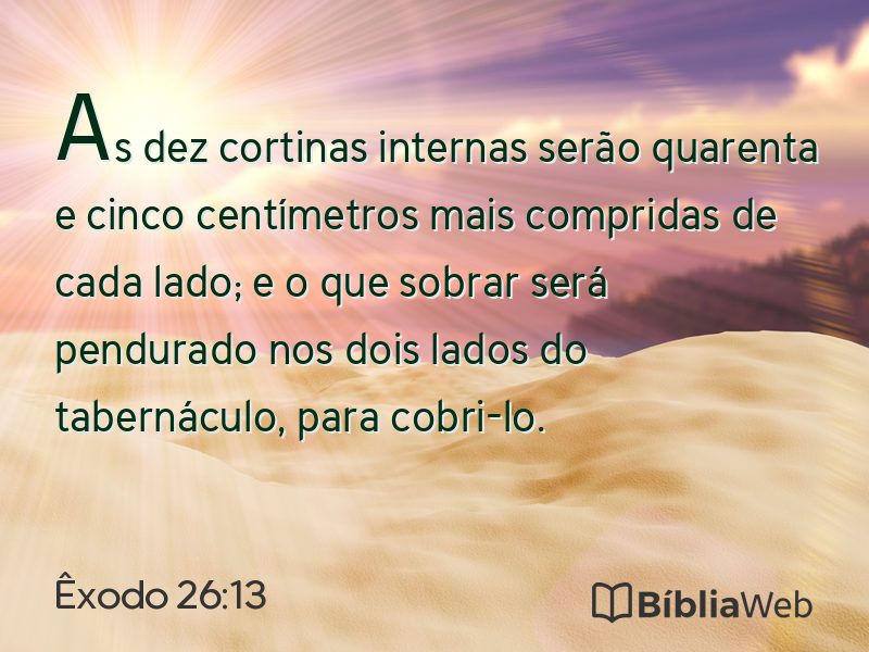 Êxodo 26:13 em imagem para compartilhar