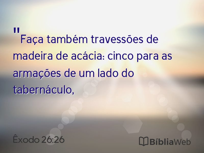 Êxodo 26:26 em imagem para compartilhar