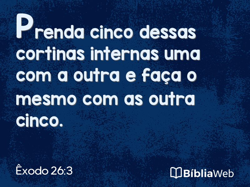 Êxodo 26:3 em imagem para compartilhar