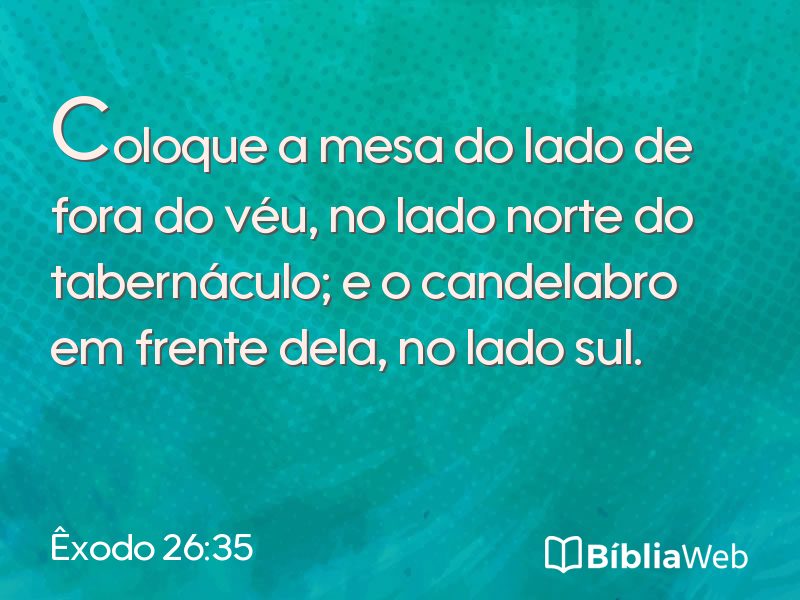 Êxodo 26:35 em imagem para compartilhar