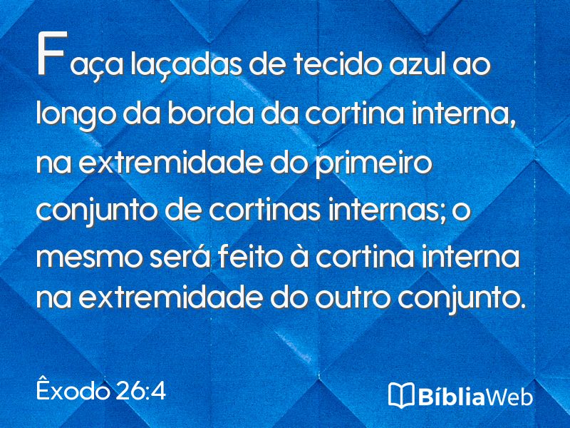 Êxodo 26:4 em imagem para compartilhar