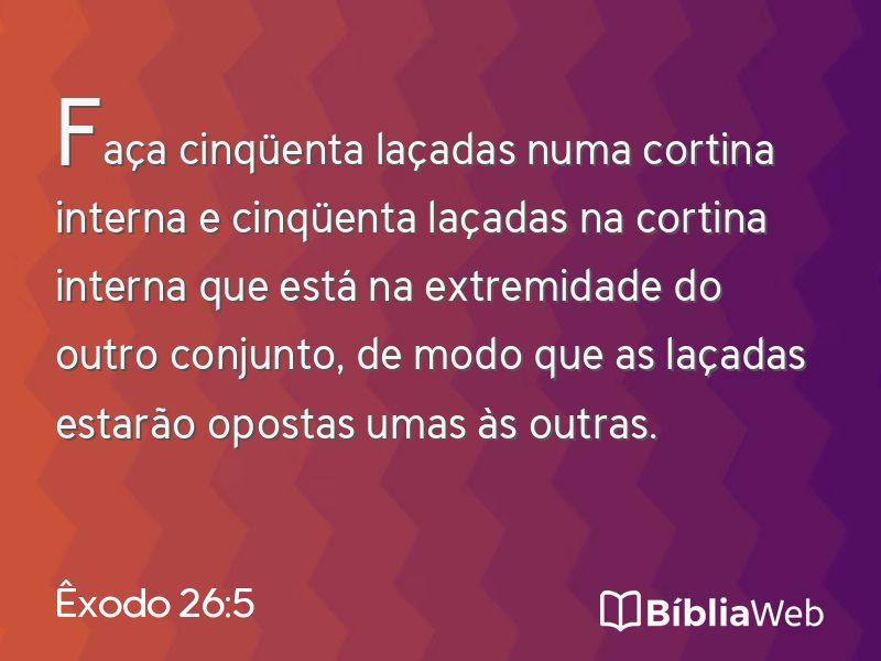 Êxodo 26:5 em imagem para compartilhar