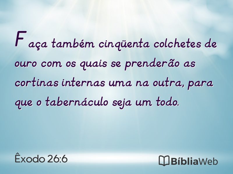 Êxodo 26:6 em imagem para compartilhar