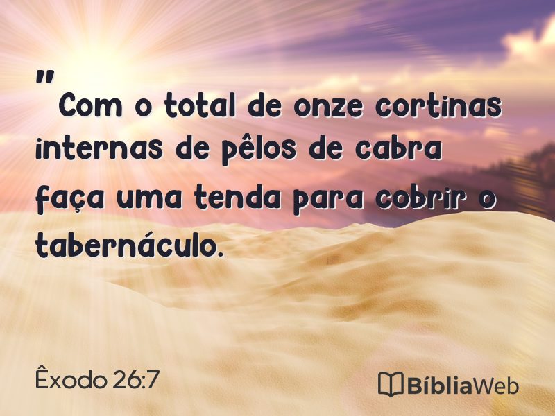 Êxodo 26:7 em imagem para compartilhar